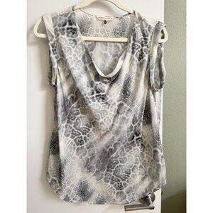 Rebecca Taylor Sheer Silk Animal Print Top
